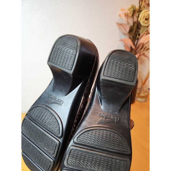 Dansko Brown Leather Comfort Clogs Slip On Nursing Work Shoes Size 37 (US 6.5-7) - Picture 8 of 9